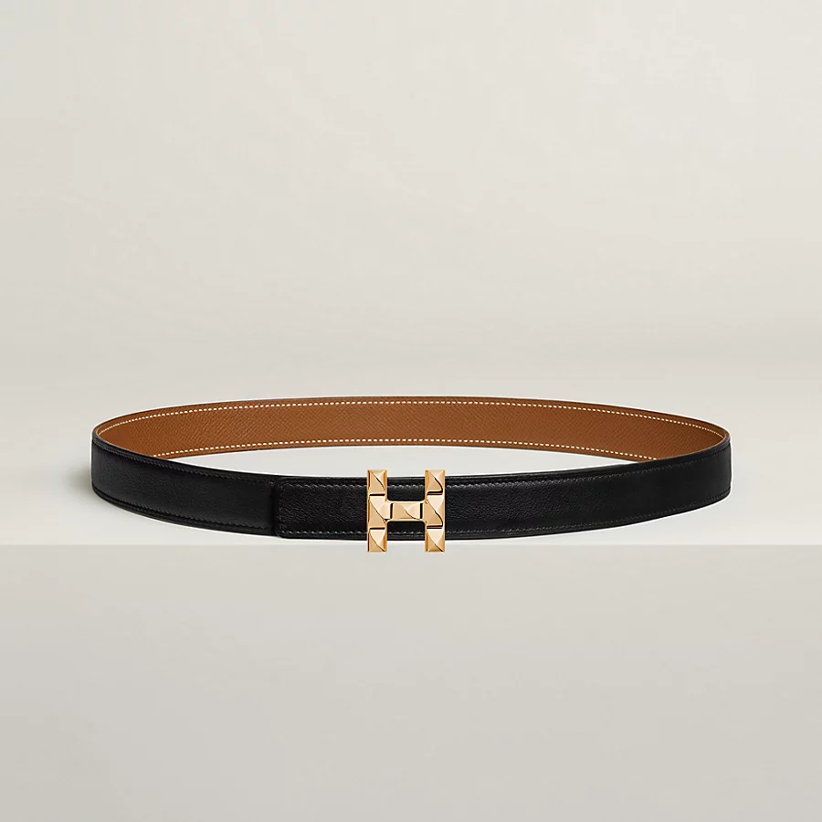 Replicate H Infini belt buckle Reversible leather strap 24 mm(1:1 replica)