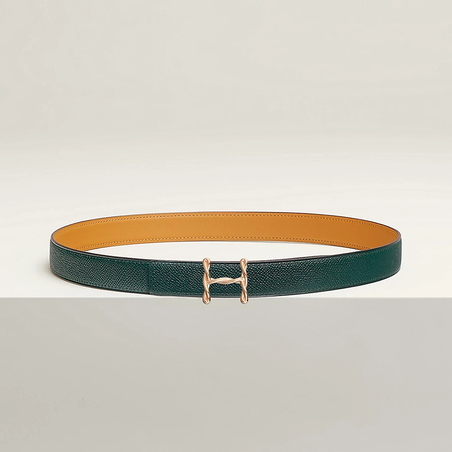 Replicate H Torsade belt buckle Reversible leather strap 24 mm(1:1 replica)