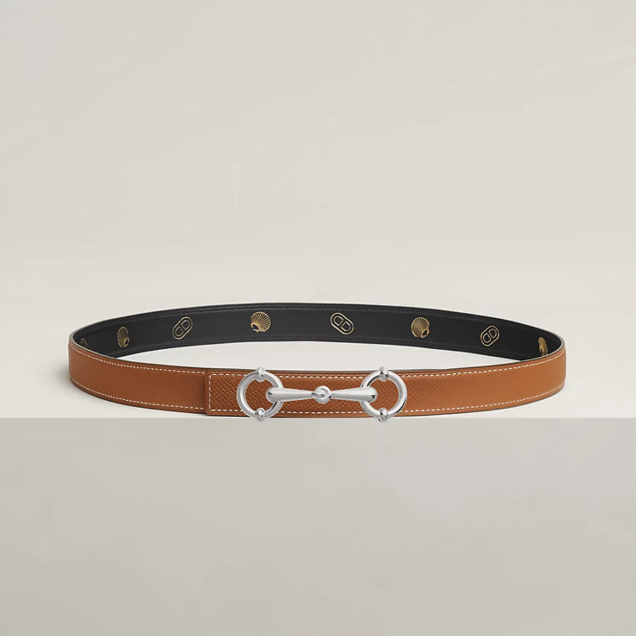 Replicate Lady Rider belt buckle Hermès sur Mer reversible leather strap 24 mm(1:1 replica)