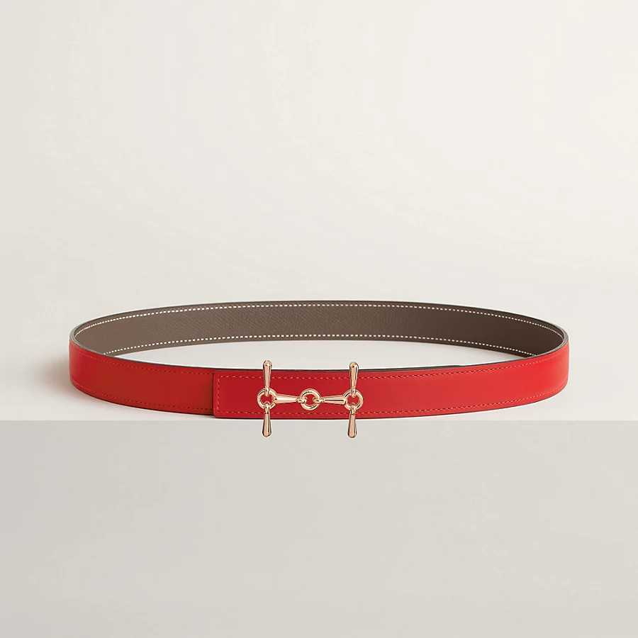 Replicate H Equestre belt buckle Reversible leather strap 24 mm(1:1 replica)