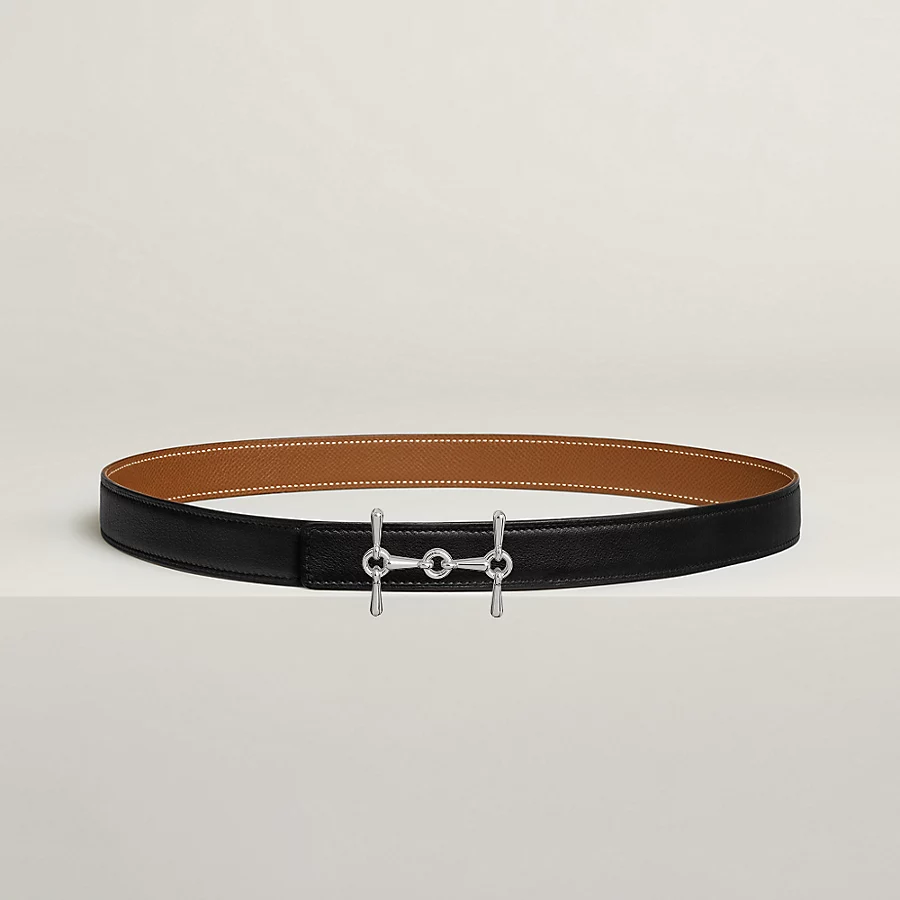 Replicate H Equestre belt buckle Reversible leather strap 24 mm(1:1 replica)