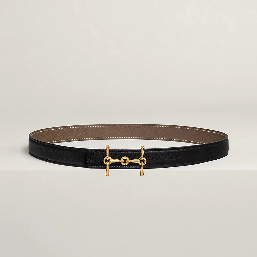 Replicate H Equestre belt buckle Reversible leather strap 24 mm(1:1 replica)