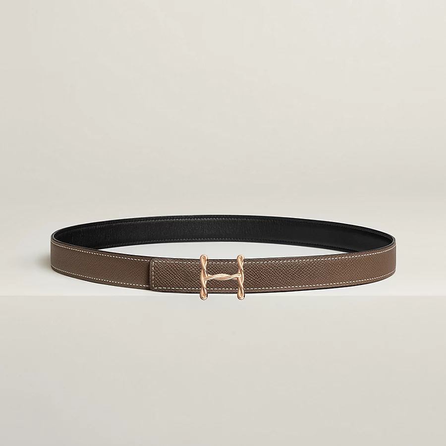 Replicate H Torsade belt buckle Reversible leather strap 24 mm(1:1 replica)