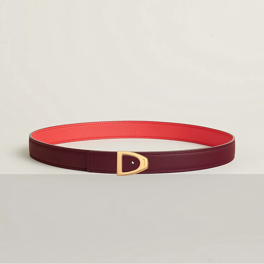 Replicate Cavaliere belt buckle Reversible leather strap 24 mm(1:1 replica)