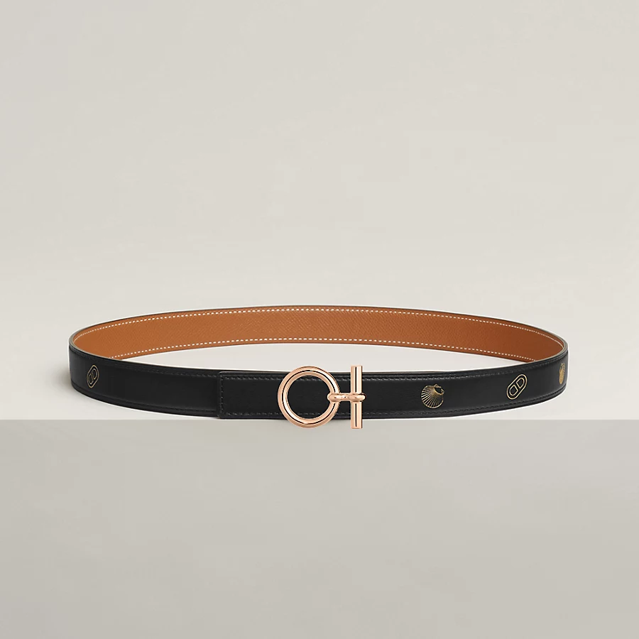 Replicate Flot belt buckle   Hermès sur Mer reversible leather strap 24 mm(1:1 replica)