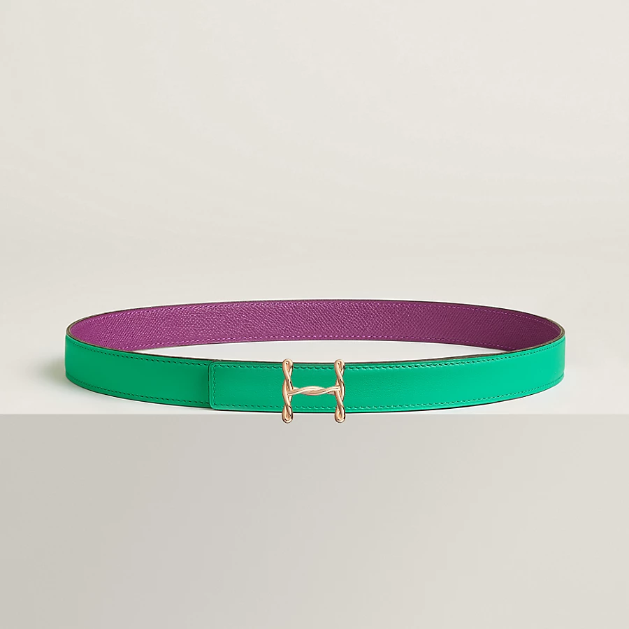Replicate H Torsade belt buckle Reversible leather strap 24 mm(1:1 replica)