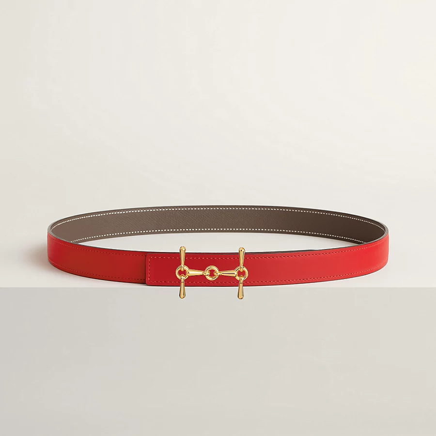 Replicate H Equestre belt buckle Reversible leather strap 24 mm(1:1 replica)
