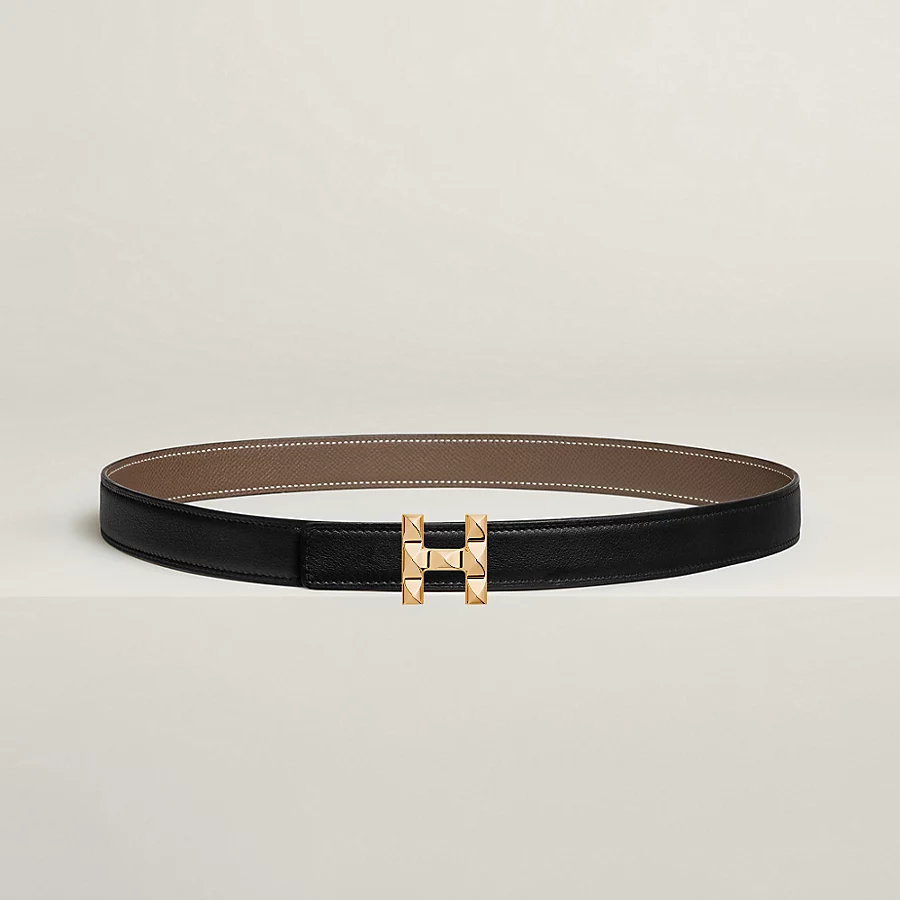 Replicate H Infini belt buckle Reversible leather strap 24 mm(1:1 replica)