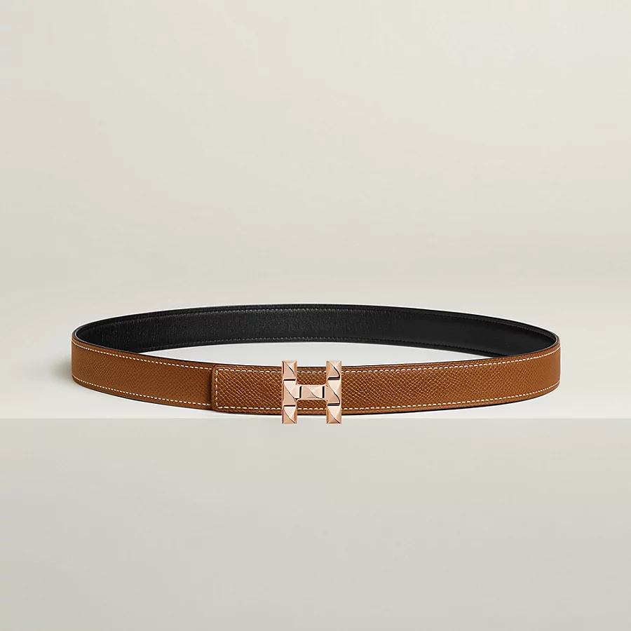 Replicate H Infini belt buckle Reversible leather strap 24 mm(1:1 replica)