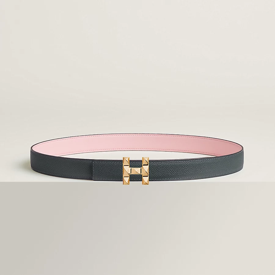 Replicate H Infini belt buckle Reversible leather strap 24 mm(1:1 replica)