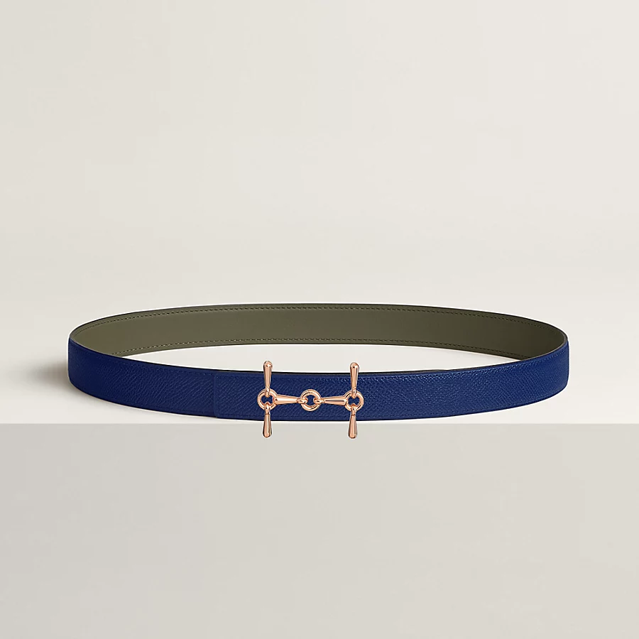 Replicate H Equestre belt buckle Reversible leather strap 24 mm(1:1 replica)