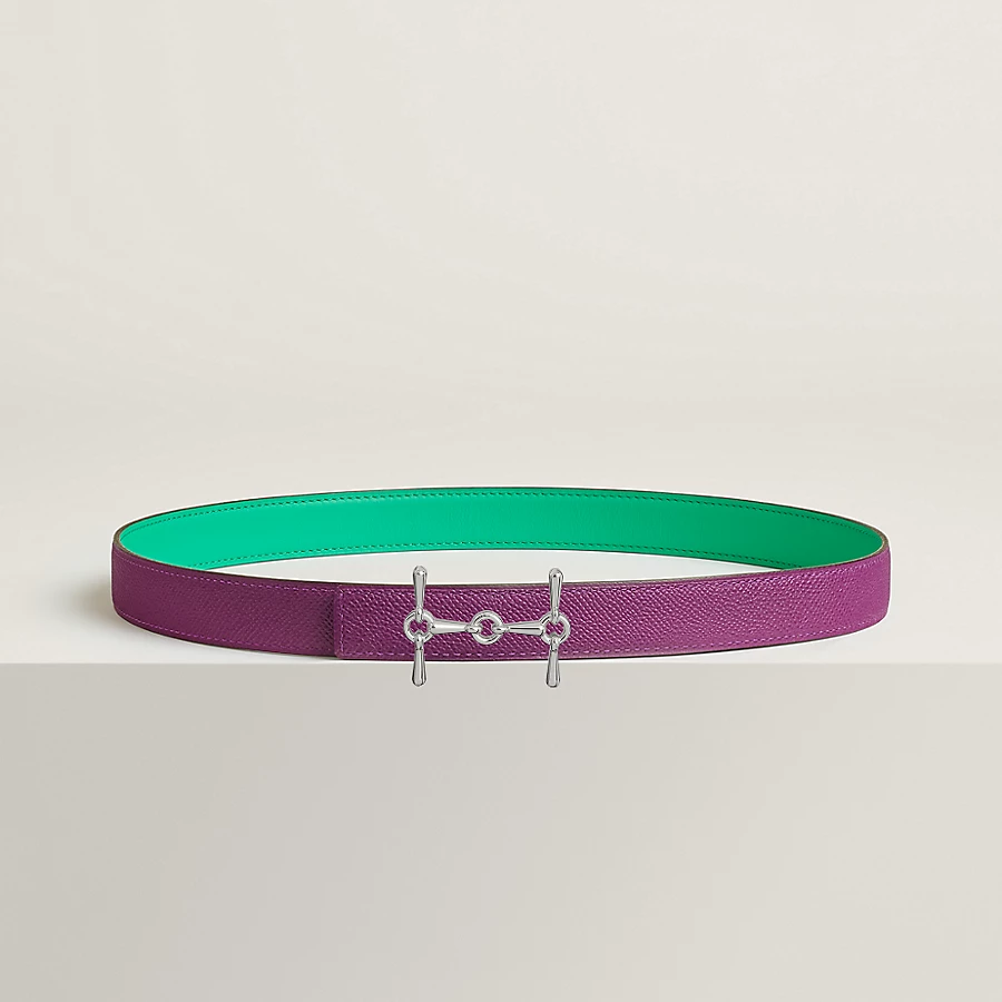 Replicate H Equestre belt buckle Reversible leather strap 24 mm(1:1 replica)
