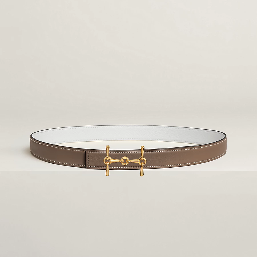 Replicate H Equestre belt buckle Reversible leather strap 24 mm(1:1 replica)
