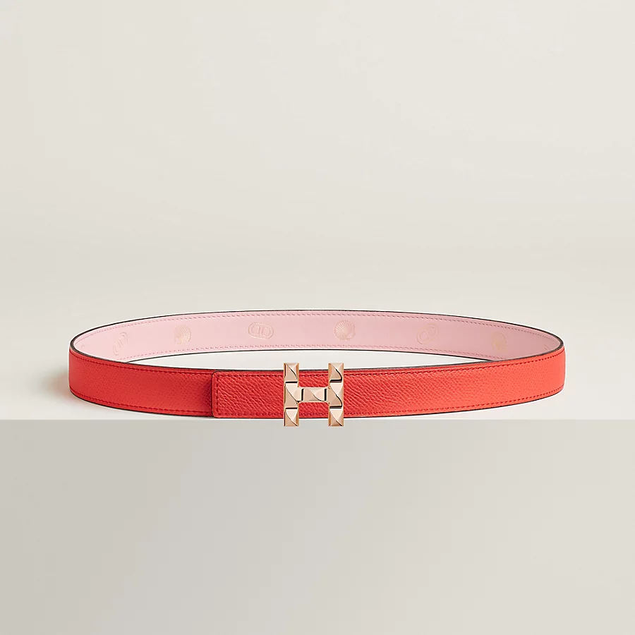 Replicate H Infini belt buckle Hermès sur Mer reversible leather strap 24 mm(1:1 replica)