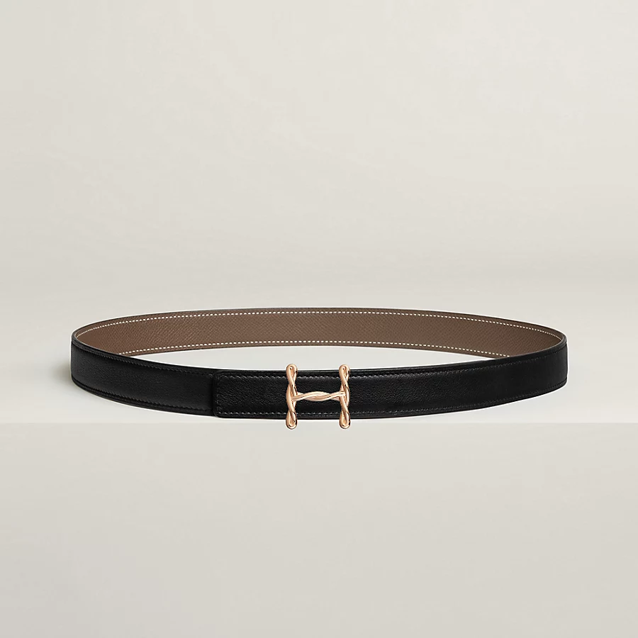 Replicate H Torsade belt buckle Reversible leather strap 24 mm(1:1 replica)