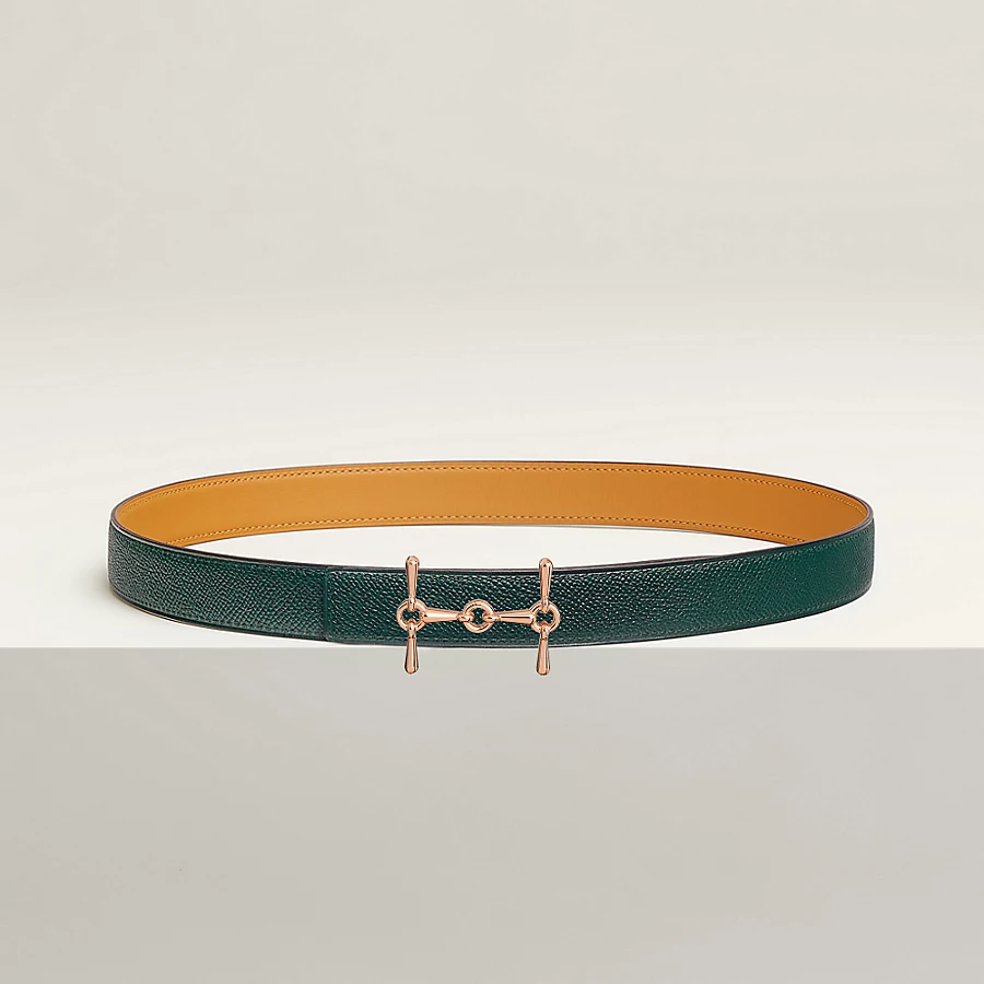 Replicate H Equestre belt buckle Reversible leather strap 24 mm(1:1 replica)