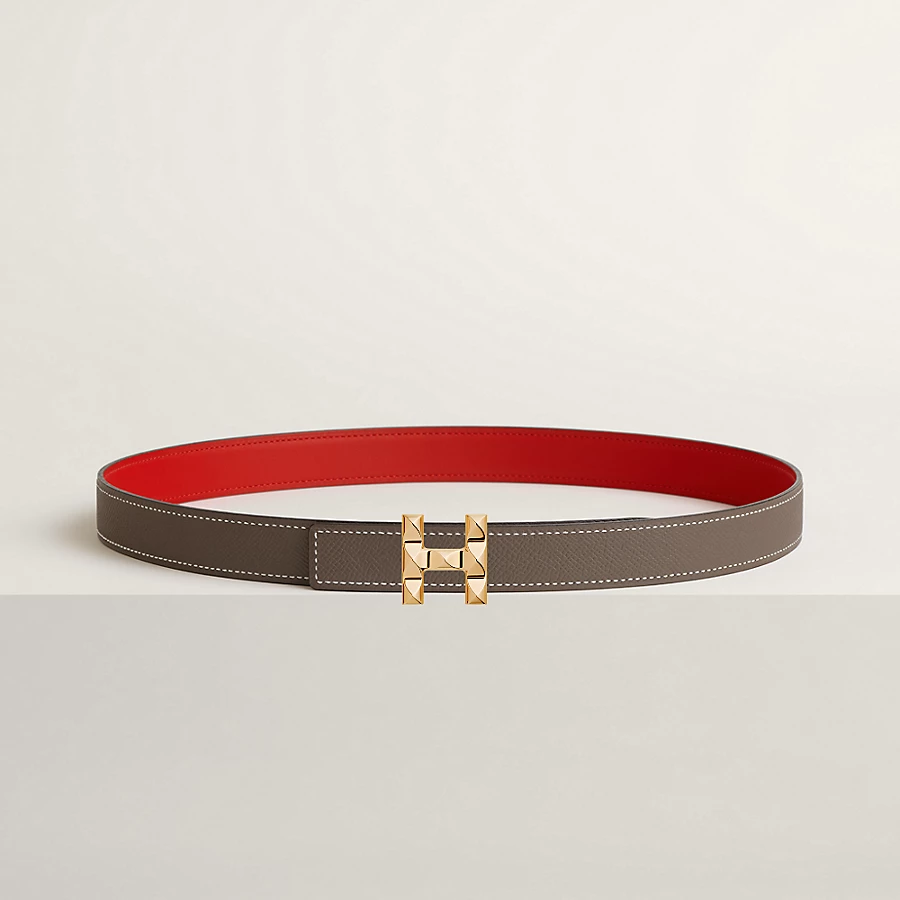 Replicate H Infini belt buckle Reversible leather strap 24 mm(1:1 replica)