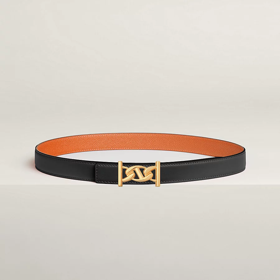 Replicate My H belt buckle Reversible leather strap 24 mm(1:1 replica)