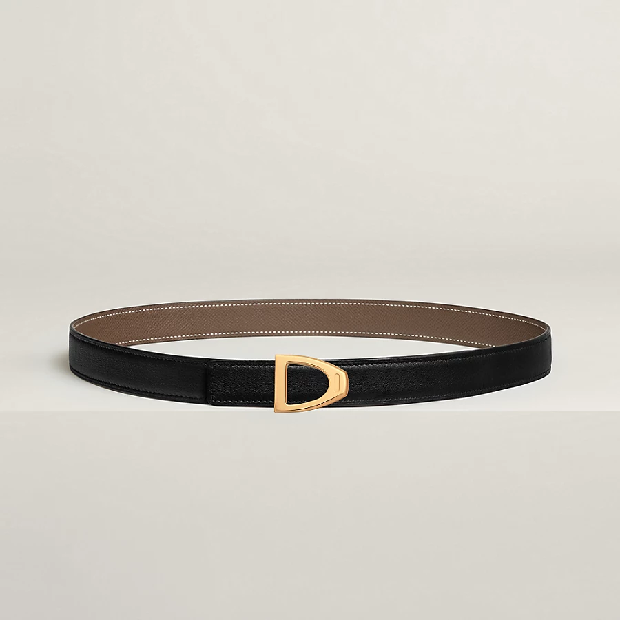 Replicate Cavaliere belt buckle Reversible leather strap 24 mm(1:1 replica)