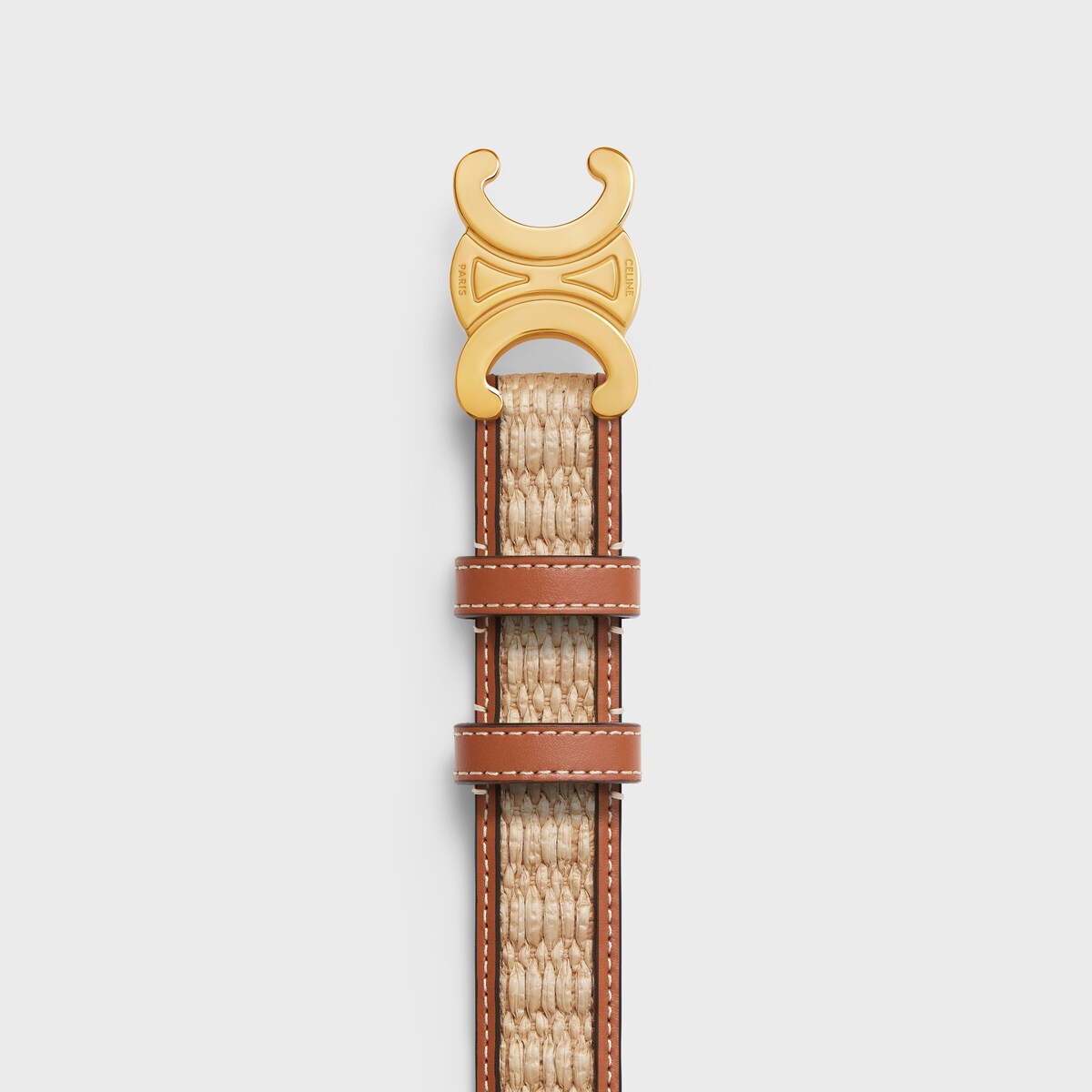 Replicate MEDIUM TRIOMPHE BELT in Textile WITH RAFFIA EFFECT and Calfskin(1:1 replica)