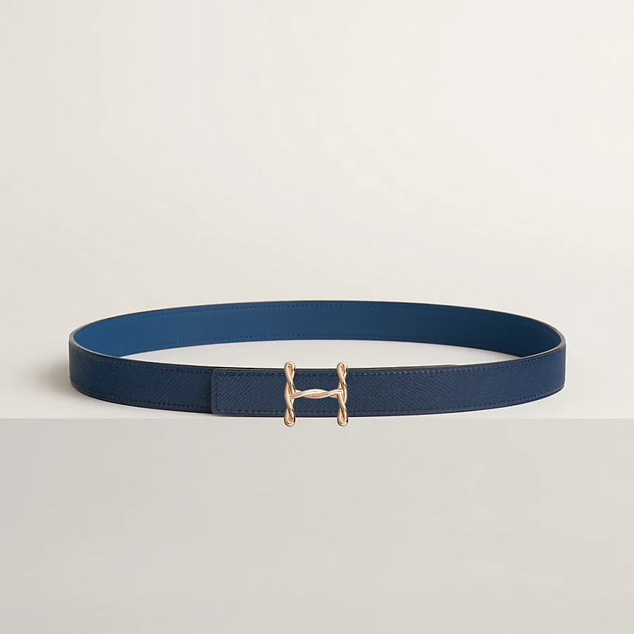 Replicate H Torsade belt buckle Reversible leather strap 24 mm(1:1 replica)