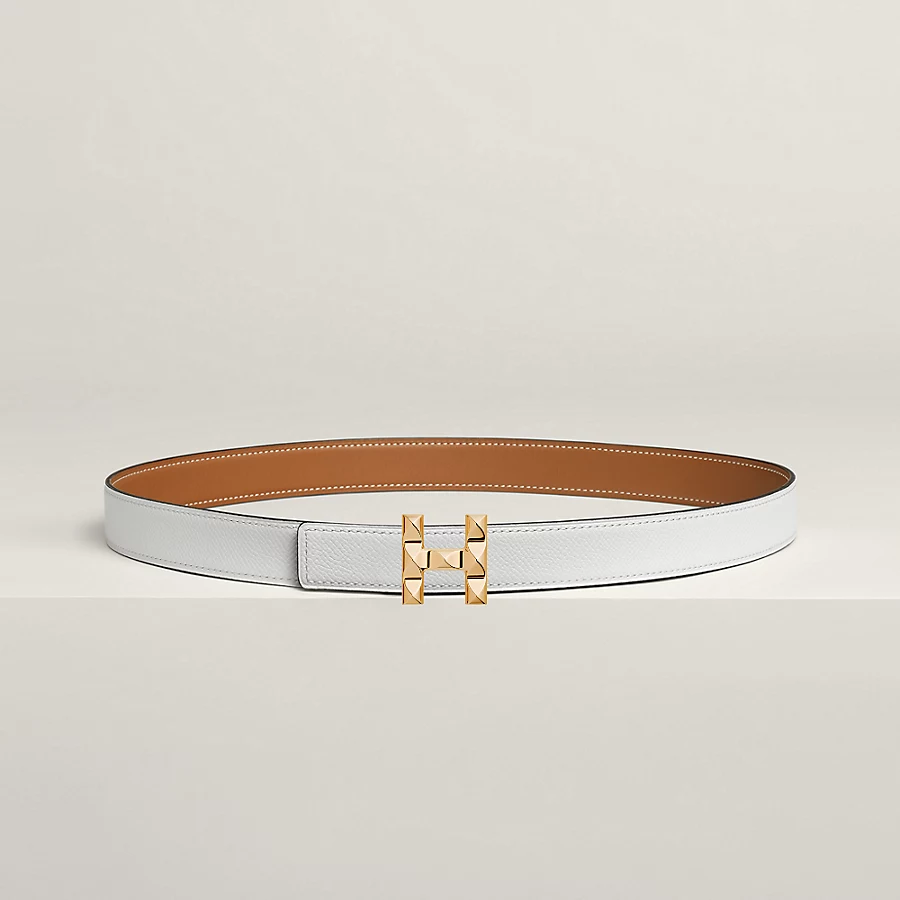 Replicate H Infini belt buckle Reversible leather strap 24 mm(1:1 replica)