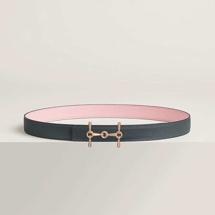 Replicate H Equestre belt buckle Reversible leather strap 24 mm(1:1 replica)
