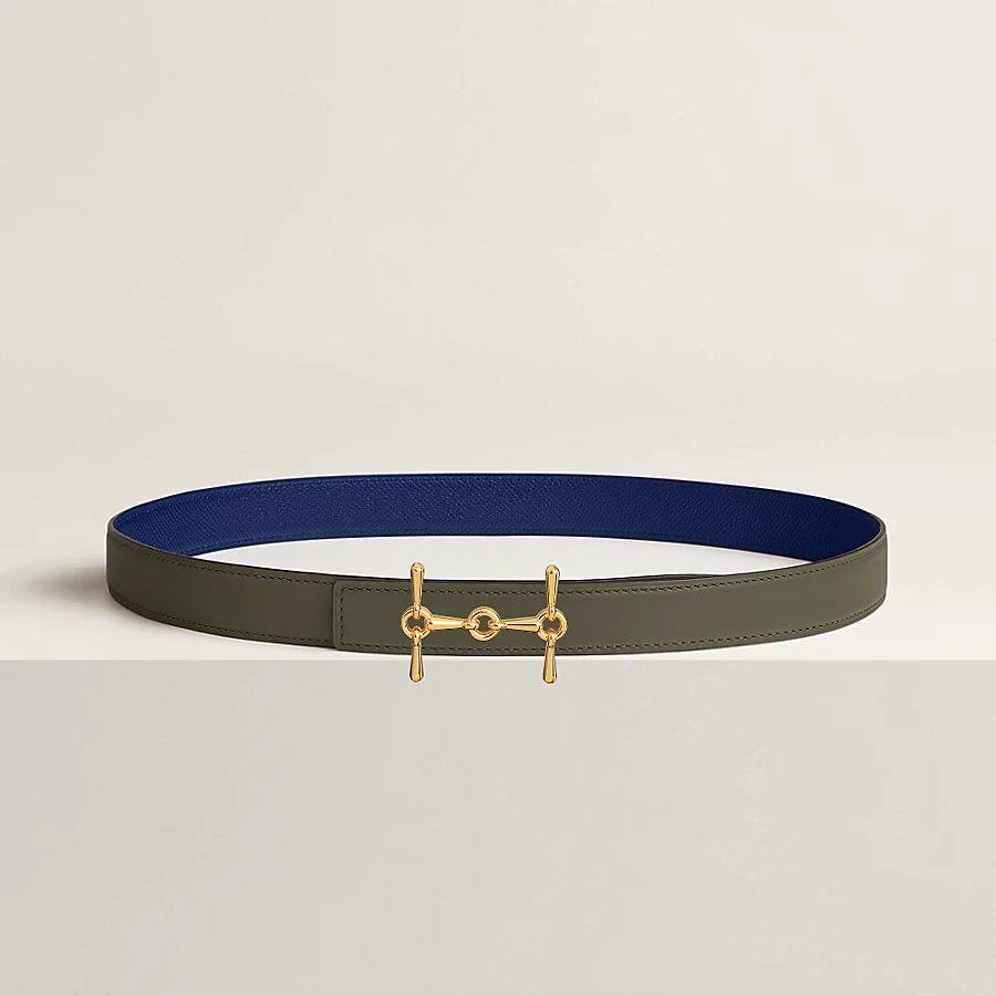 Replicate H Equestre belt buckle Reversible leather strap 24 mm(1:1 replica)