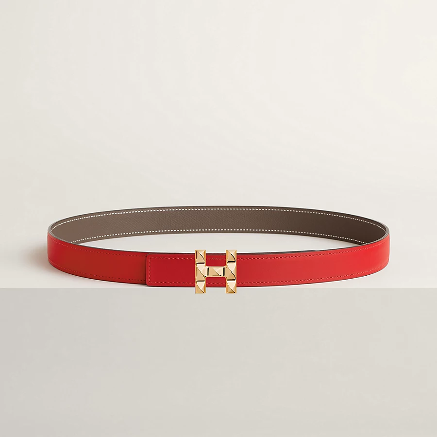 Replicate H Infini belt buckle Reversible leather strap 24 mm(1:1 replica)