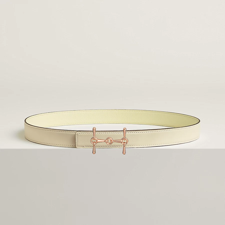 Replicate H Equestre belt buckle Reversible leather strap 24 mm(1:1 replica)