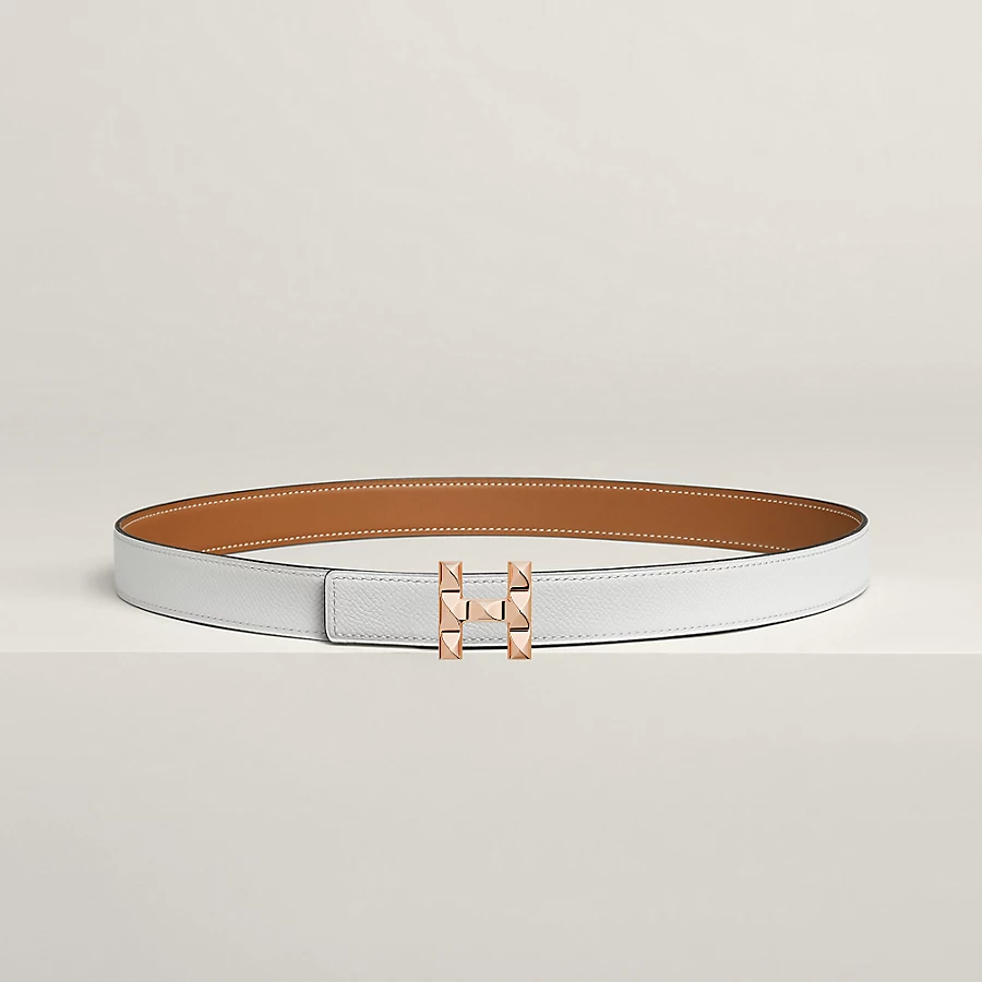 Replicate H Infini belt buckle Reversible leather strap 24 mm(1:1 replica)