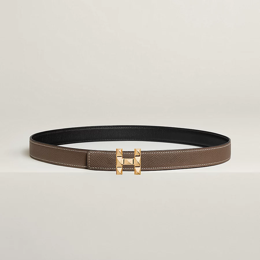 Replicate H Infini belt buckle Reversible leather strap 24 mm(1:1 replica)