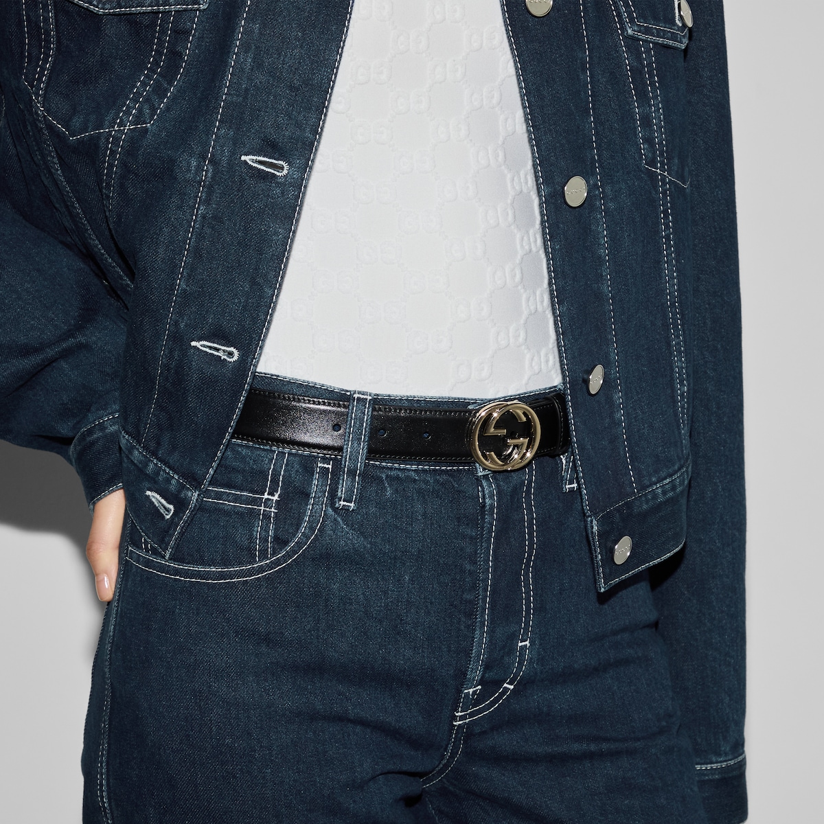 Replicate Belt with Interlocking G buckle(1:1 replica)