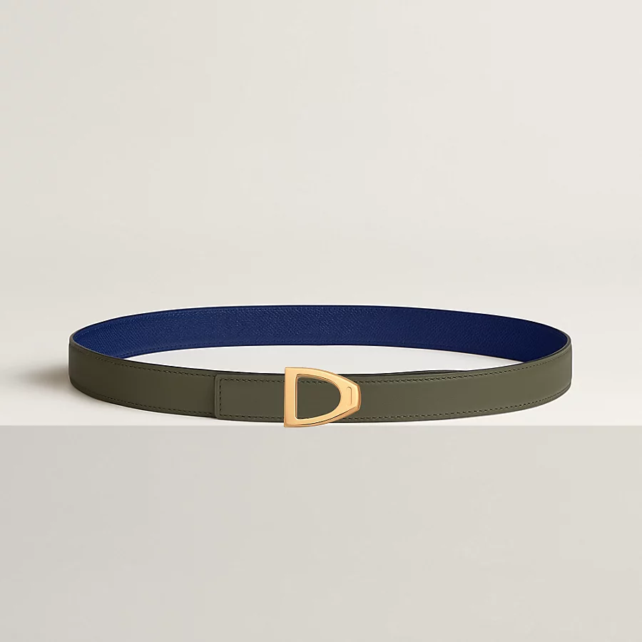 Replicate Cavaliere belt buckle Reversible leather strap 24 mm(1:1 replica)