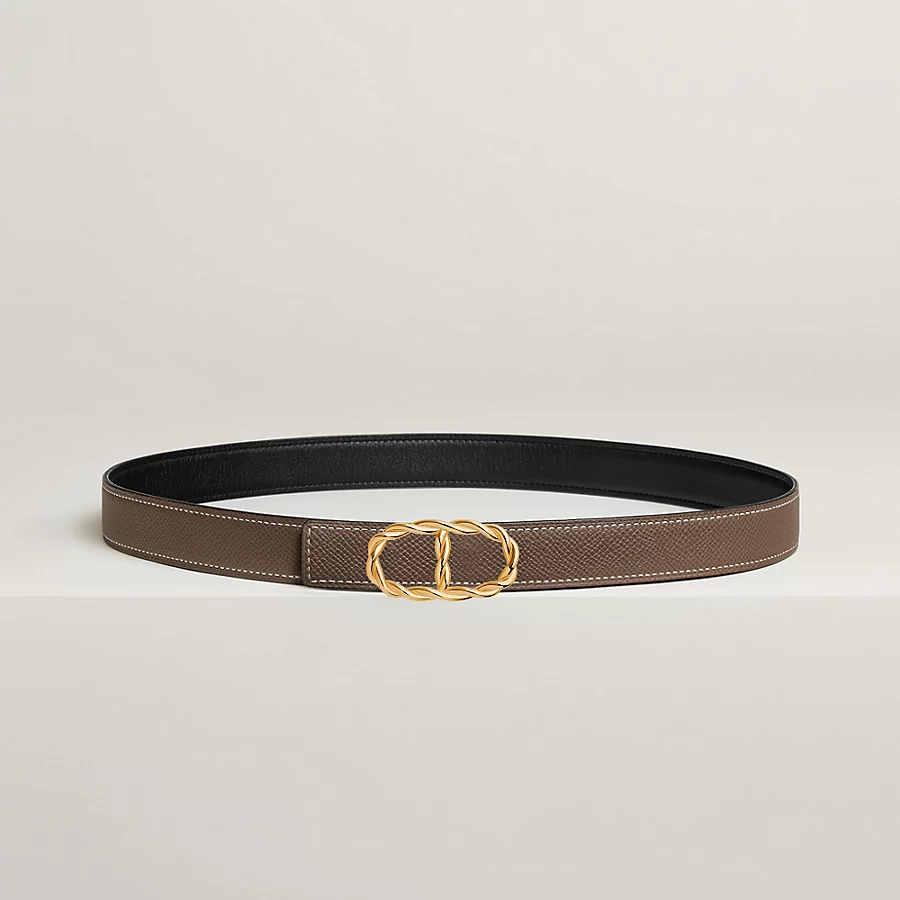 Replicate Maillon Torsade belt buckle   Reversible leather strap 24 mm(1:1 replica)