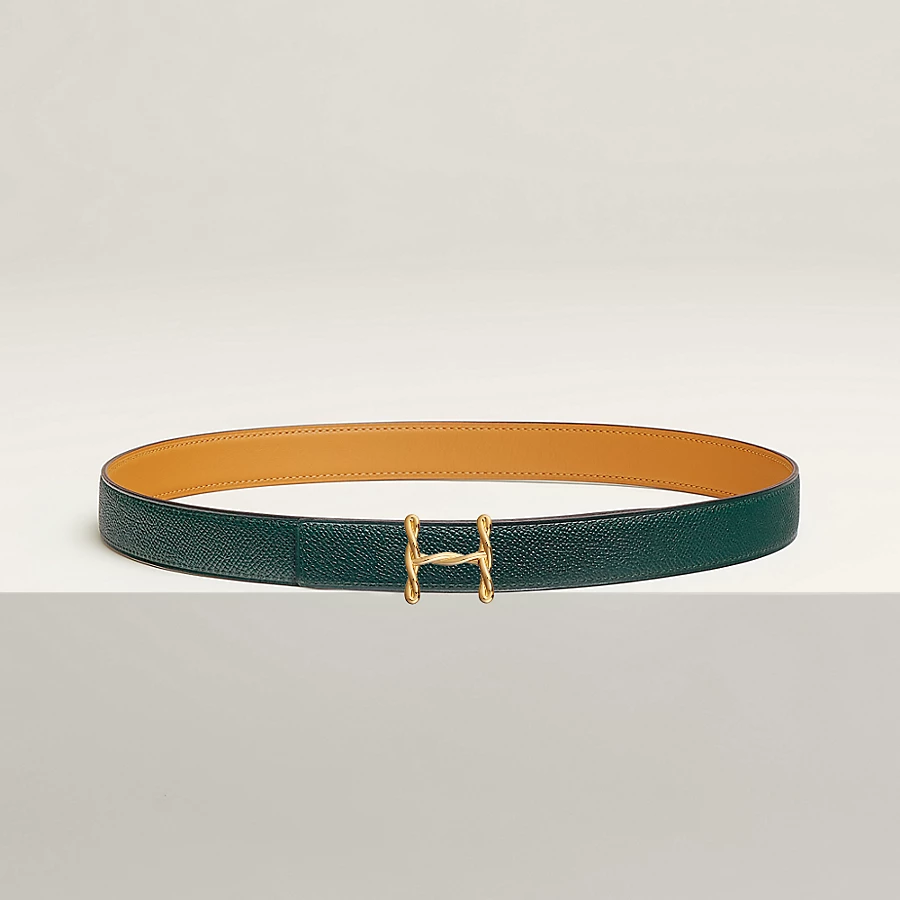 Replicate H Torsade belt buckle Reversible leather strap 24 mm(1:1 replica)
