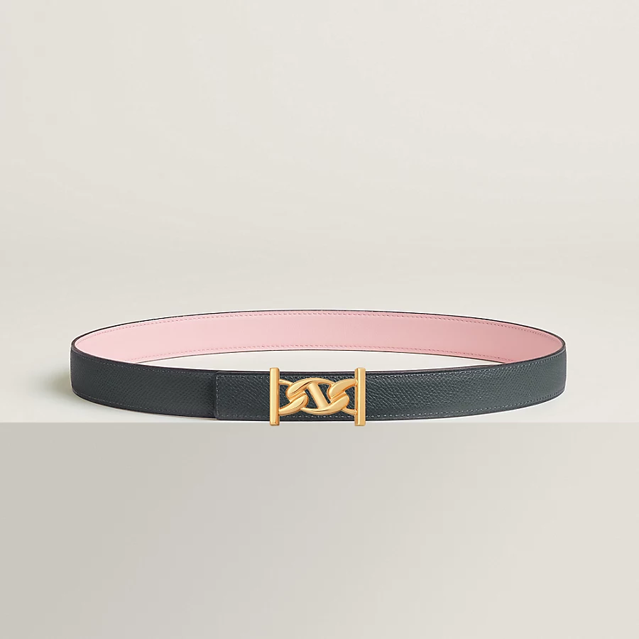 Replicate My H belt buckle Reversible leather strap 24 mm(1:1 replica)