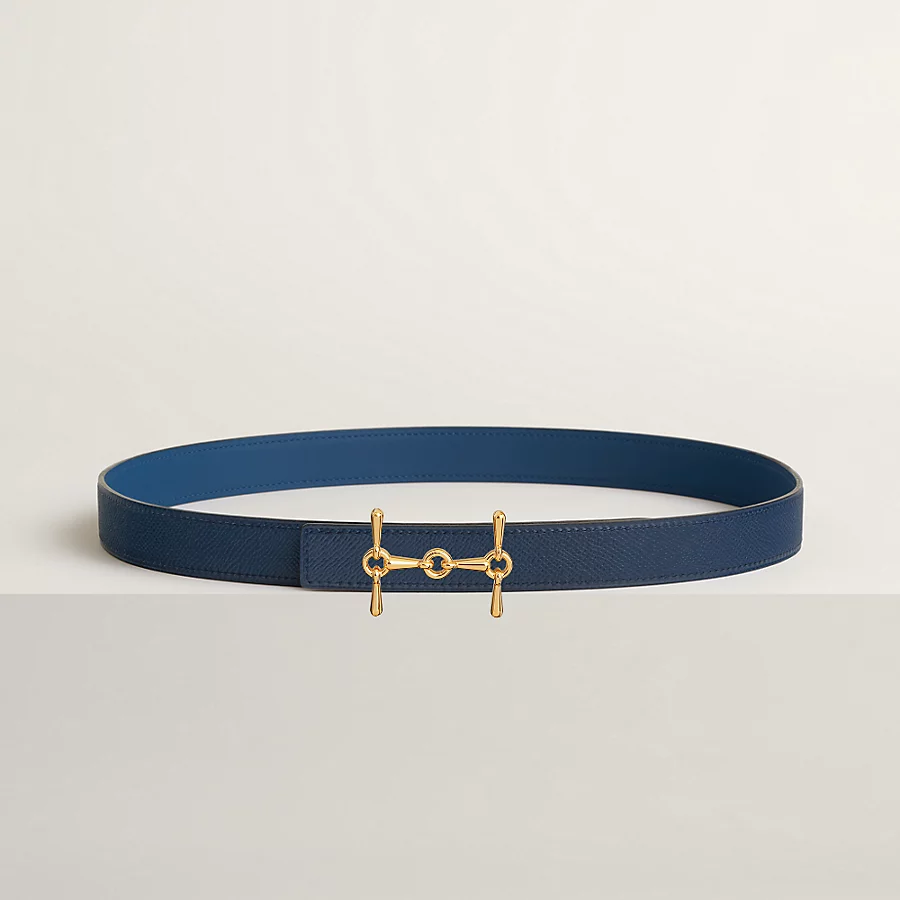 Replicate H Equestre belt buckle Reversible leather strap 24 mm(1:1 replica)