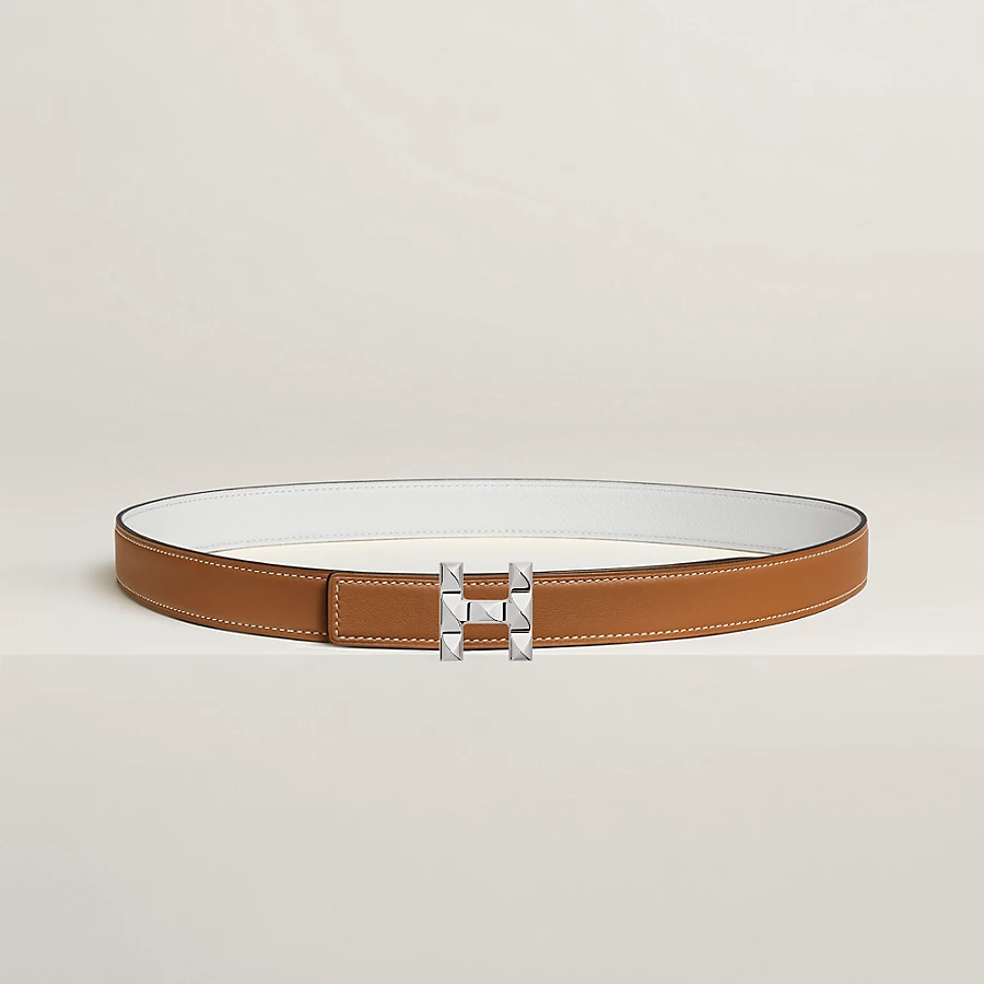 Replicate H Infini belt buckle Reversible leather strap 24 mm(1:1 replica)