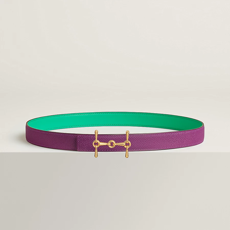 Replicate H Equestre belt buckle Reversible leather strap 24 mm(1:1 replica)