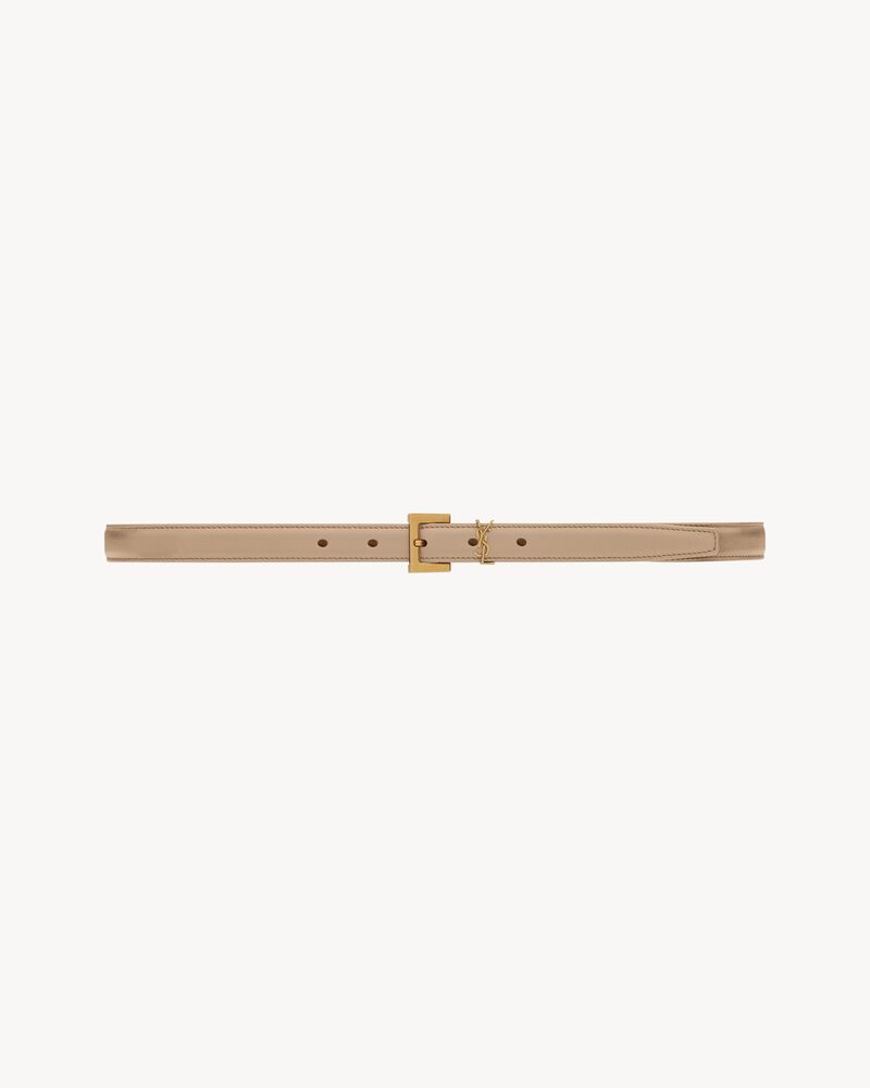 Replicate cassandre thin belt with square buckle in box saint laurent leather(1:1 replica)