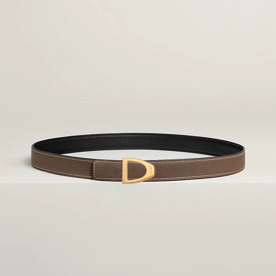 Replicate Cavaliere belt buckle Reversible leather strap 24 mm(1:1 replica)