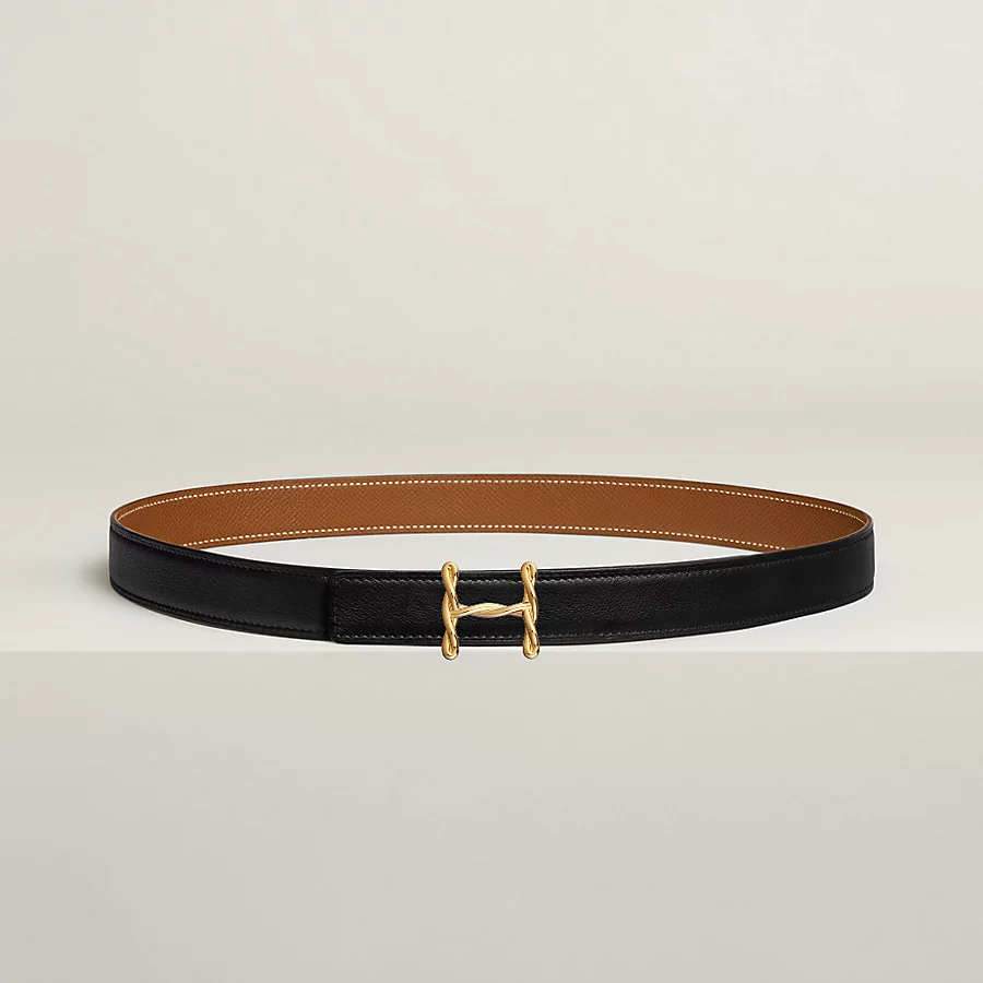 Replicate H Torsade belt buckle Reversible leather strap 24 mm(1:1 replica)