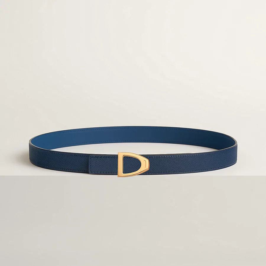 Replicate Cavaliere belt buckle Reversible leather strap 24 mm(1:1 replica)