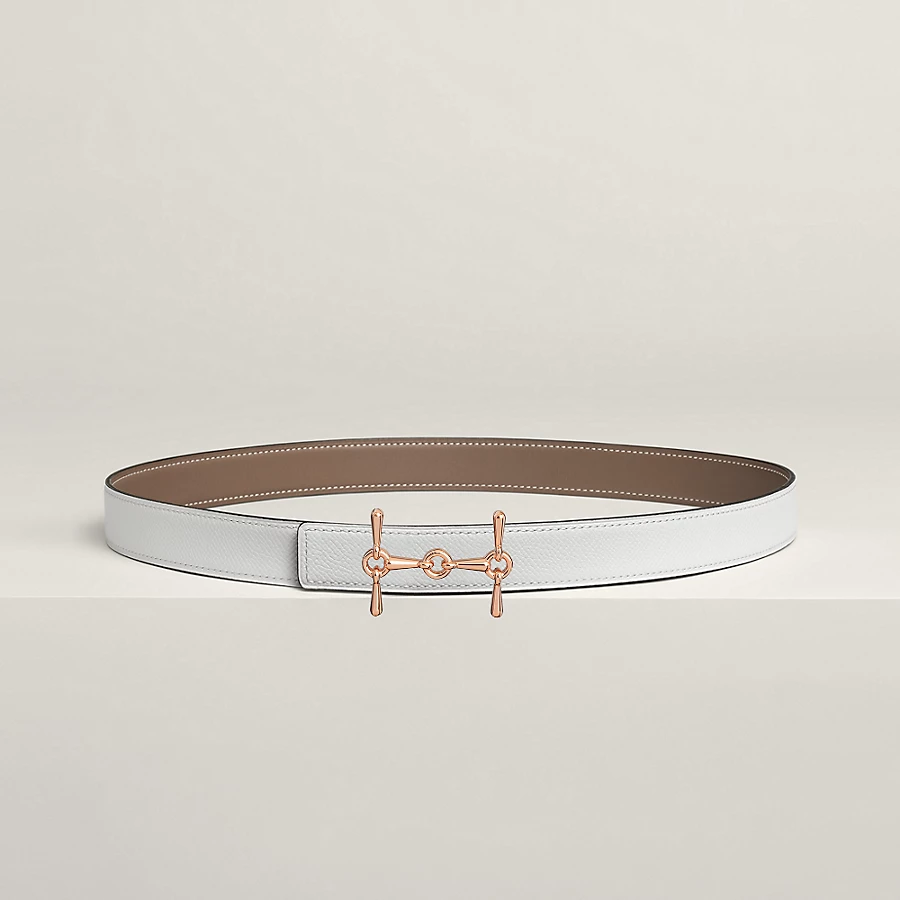 Replicate H Equestre belt buckle Reversible leather strap 24 mm(1:1 replica)
