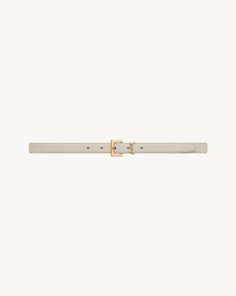 Replicate cassandre thin belt with square buckle in box saint laurent leather(1:1 replica)