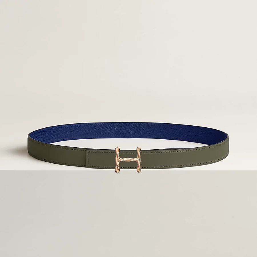 Replicate H Torsade belt buckle Reversible leather strap 24 mm(1:1 replica)