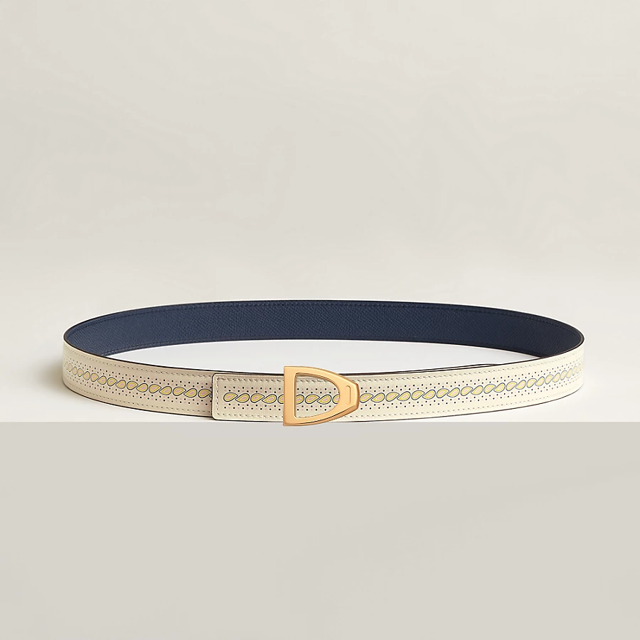 Replicate Cavaliere belt buckle Bandana leather strap 24 mm(1:1 replica)