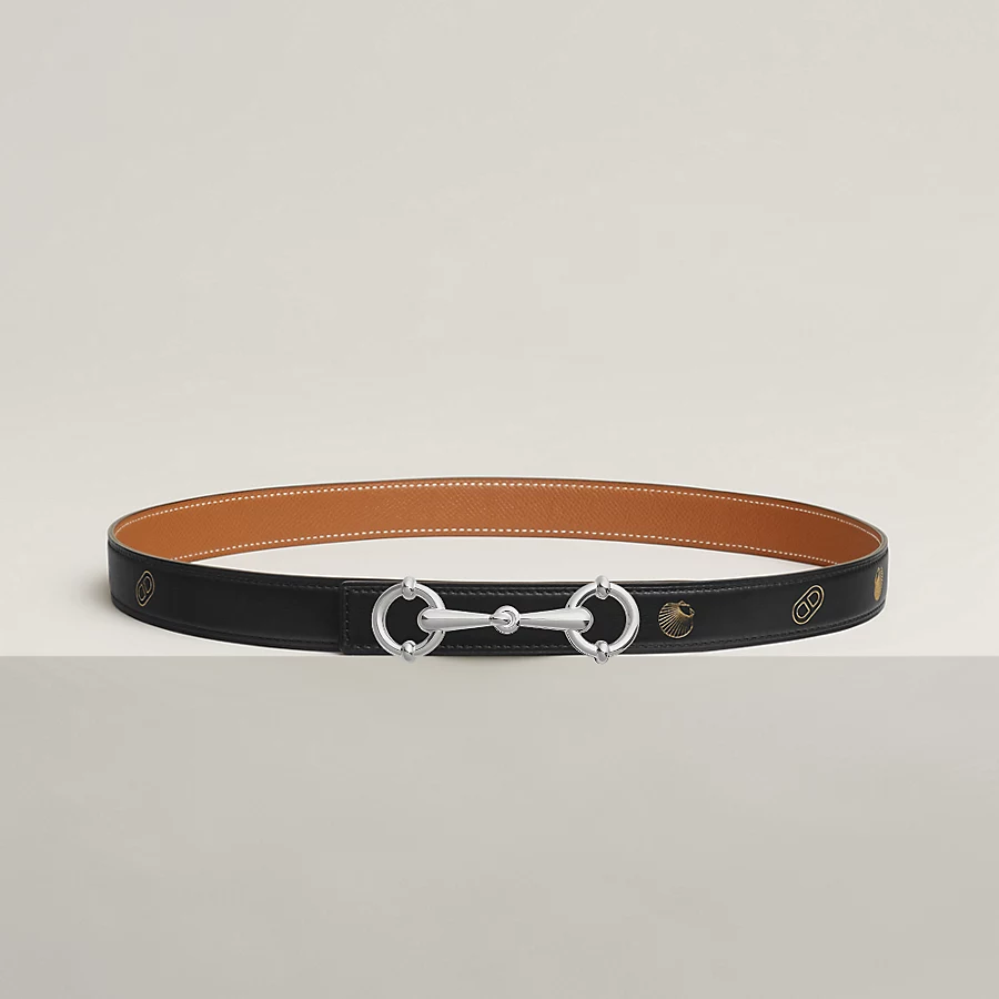 Replicate Lady Rider belt buckle Hermès sur Mer reversible leather strap 24 mm(1:1 replica)
