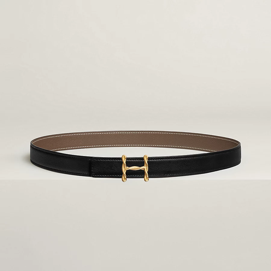 Replicate H Torsade belt buckle Reversible leather strap 24 mm(1:1 replica)